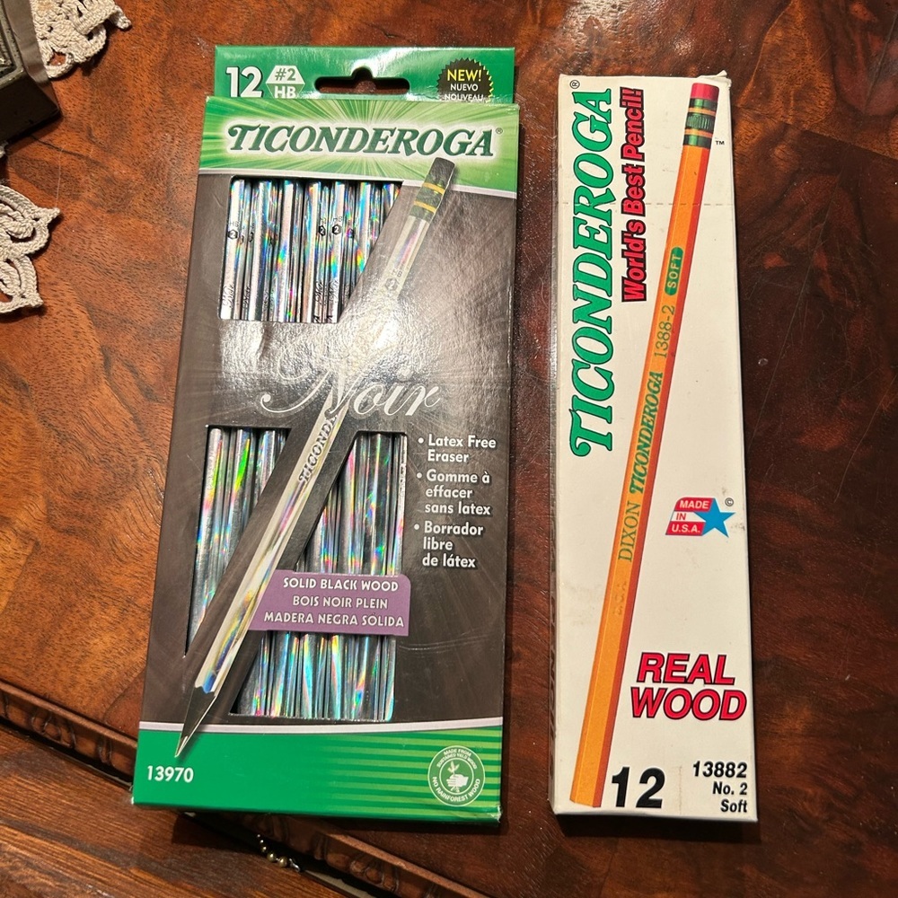 Dixon Ticonderoga Noir Pencils and #2 Soft Yellow Pencils 12 pack Boxes